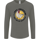 Chickens Poo My Breakfast Funny Food Eggs Mens Long Sleeve T-Shirt Charcoal