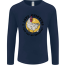Chickens Poo My Breakfast Funny Food Eggs Mens Long Sleeve T-Shirt Navy Blue