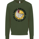 Chickens Poo My Breakfast Funny Food Eggs Mens Sweatshirt Jumper Forest Green