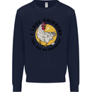 Chickens Poo My Breakfast Funny Food Eggs Mens Sweatshirt Jumper Navy Blue