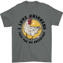 Chickens Poo My Breakfast Funny Food Eggs Mens T-Shirt Cotton Gildan Charcoal