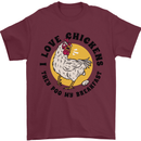 Chickens Poo My Breakfast Funny Food Eggs Mens T-Shirt Cotton Gildan Maroon