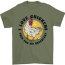 Chickens Poo My Breakfast Funny Food Eggs Mens T-Shirt Cotton Gildan Military Green