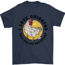 Chickens Poo My Breakfast Funny Food Eggs Mens T-Shirt Cotton Gildan Navy Blue