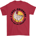 Chickens Poo My Breakfast Funny Food Eggs Mens T-Shirt Cotton Gildan Red