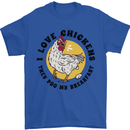 Chickens Poo My Breakfast Funny Food Eggs Mens T-Shirt Cotton Gildan Royal Blue