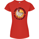 Chickens Poo My Breakfast Funny Food Eggs Womens Petite Cut T-Shirt Red