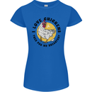 Chickens Poo My Breakfast Funny Food Eggs Womens Petite Cut T-Shirt Royal Blue