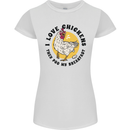 Chickens Poo My Breakfast Funny Food Eggs Womens Petite Cut T-Shirt White