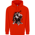 Chilled Out Chimp Chimpanzee Monkey Childrens Kids Hoodie Bright Red