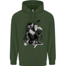 Chilled Out Chimp Chimpanzee Monkey Childrens Kids Hoodie Forest Green