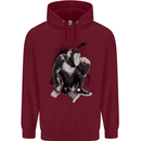 Chilled Out Chimp Chimpanzee Monkey Childrens Kids Hoodie Maroon