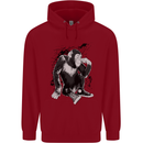 Chilled Out Chimp Chimpanzee Monkey Childrens Kids Hoodie Red