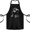 Chilled Out Chimp Chimpanzee Monkey Cotton Apron 100% Organic Black
