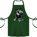 Chilled Out Chimp Chimpanzee Monkey Cotton Apron 100% Organic Forest Green