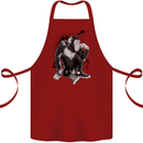Chilled Out Chimp Chimpanzee Monkey Cotton Apron 100% Organic Maroon