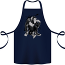 Chilled Out Chimp Chimpanzee Monkey Cotton Apron 100% Organic Navy Blue