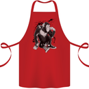Chilled Out Chimp Chimpanzee Monkey Cotton Apron 100% Organic Red