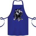 Chilled Out Chimp Chimpanzee Monkey Cotton Apron 100% Organic Royal Blue