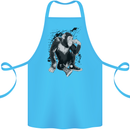 Chilled Out Chimp Chimpanzee Monkey Cotton Apron 100% Organic Turquoise