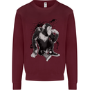 Chilled Out Chimp Chimpanzee Monkey Kids Sweatshirt Jumper Maroon