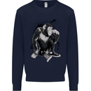 Chilled Out Chimp Chimpanzee Monkey Kids Sweatshirt Jumper Navy Blue