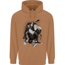 Chilled Out Chimp Chimpanzee Monkey Mens 80% Cotton Hoodie Caramel Latte