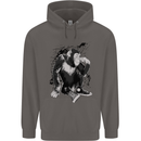 Chilled Out Chimp Chimpanzee Monkey Mens 80% Cotton Hoodie Charcoal