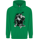 Chilled Out Chimp Chimpanzee Monkey Mens 80% Cotton Hoodie Irish Green