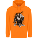 Chilled Out Chimp Chimpanzee Monkey Mens 80% Cotton Hoodie Orange