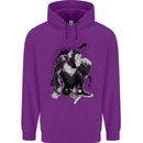 Chilled Out Chimp Chimpanzee Monkey Mens 80% Cotton Hoodie Purple