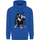 Chilled Out Chimp Chimpanzee Monkey Mens 80% Cotton Hoodie Royal Blue