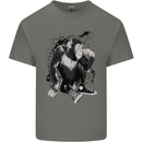 Chilled Out Chimp Chimpanzee Monkey Mens Cotton T-Shirt Tee Top Charcoal