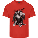Chilled Out Chimp Chimpanzee Monkey Mens Cotton T-Shirt Tee Top Red