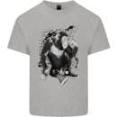 Chilled Out Chimp Chimpanzee Monkey Mens Cotton T-Shirt Tee Top Sports Grey