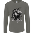 Chilled Out Chimp Chimpanzee Monkey Mens Long Sleeve T-Shirt Charcoal