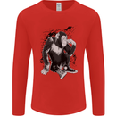 Chilled Out Chimp Chimpanzee Monkey Mens Long Sleeve T-Shirt Red