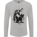 Chilled Out Chimp Chimpanzee Monkey Mens Long Sleeve T-Shirt Sports Grey