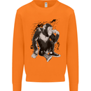 Chilled Out Chimp Chimpanzee Monkey Mens Sweatshirt Jumper Orange