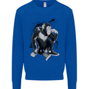Chilled Out Chimp Chimpanzee Monkey Mens Sweatshirt Jumper Royal Blue