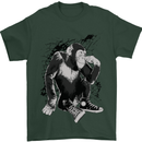 Chilled Out Chimp Chimpanzee Monkey Mens T-Shirt Cotton Gildan Forest Green