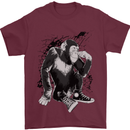 Chilled Out Chimp Chimpanzee Monkey Mens T-Shirt Cotton Gildan Maroon