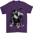 Chilled Out Chimp Chimpanzee Monkey Mens T-Shirt Cotton Gildan Purple