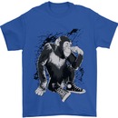 Chilled Out Chimp Chimpanzee Monkey Mens T-Shirt Cotton Gildan Royal Blue