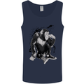 Chilled Out Chimp Chimpanzee Monkey Mens Vest Tank Top Navy Blue