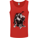 Chilled Out Chimp Chimpanzee Monkey Mens Vest Tank Top Red