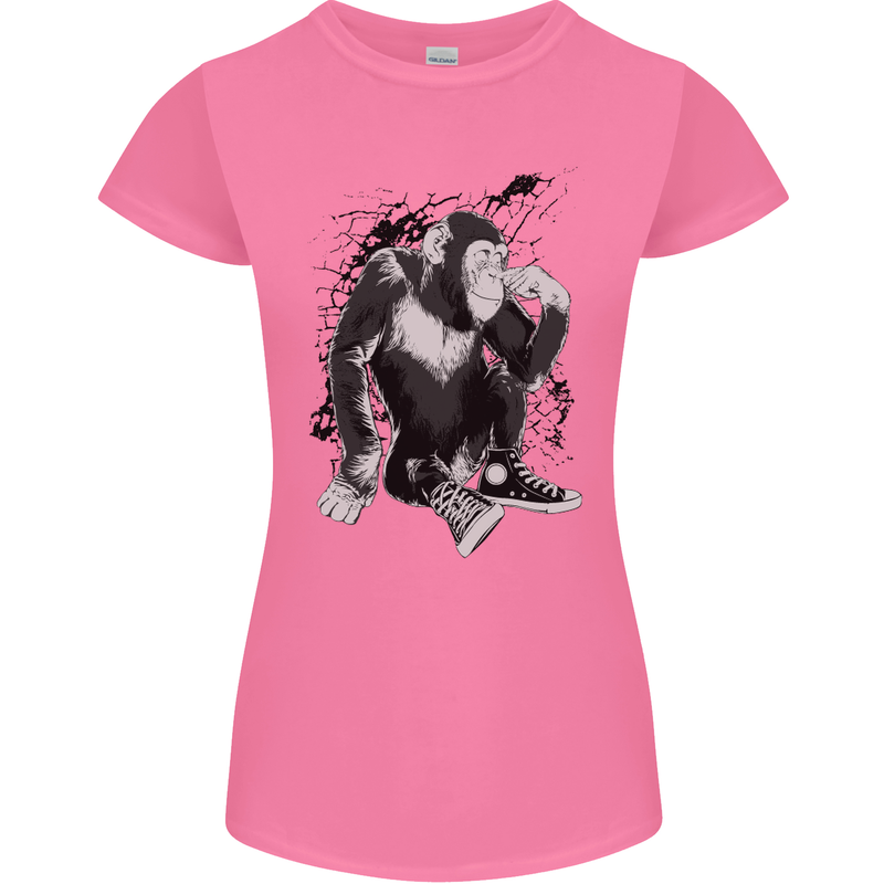 Chilled Out Chimp Chimpanzee Monkey Womens Petite Cut T-Shirt Azalea