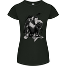 Chilled Out Chimp Chimpanzee Monkey Womens Petite Cut T-Shirt Black