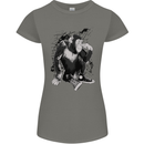 Chilled Out Chimp Chimpanzee Monkey Womens Petite Cut T-Shirt Charcoal