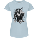 Chilled Out Chimp Chimpanzee Monkey Womens Petite Cut T-Shirt Light Blue